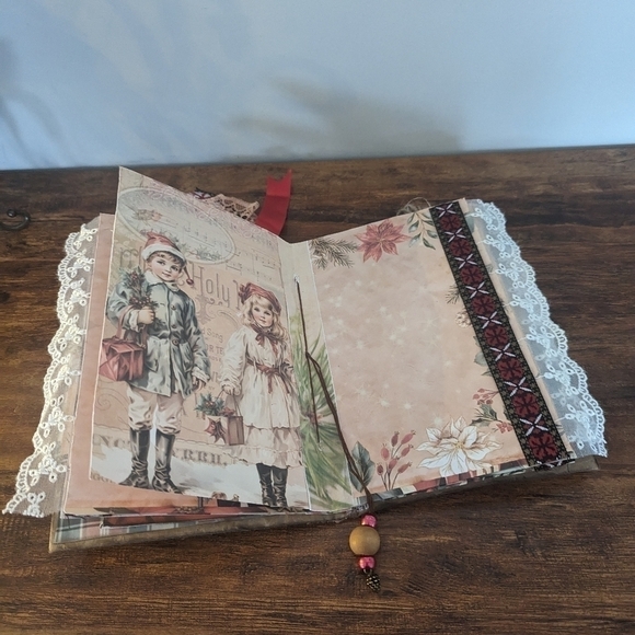 🌻Christmas Rustic Junk Journal-Handmade- Recycled Material-Snowman- Primitive - Picture 7 of 12
